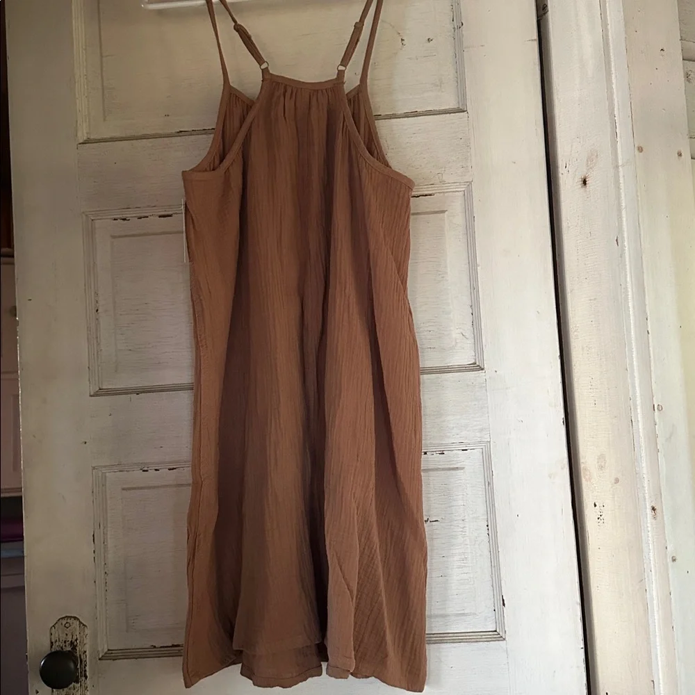 Stars Above Tan Cotton Pajama Dress L NWT - Picture 6 of 7